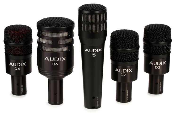 AUDIX D-series 5 piece drum set microphones